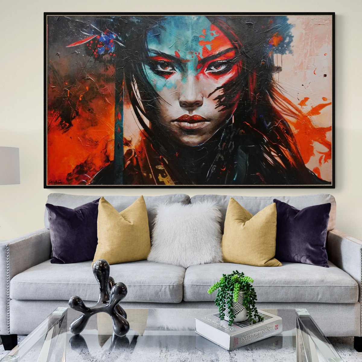 Otrera 200cm x 120cm Brave and Beautiful Abstract Framed Textured ...