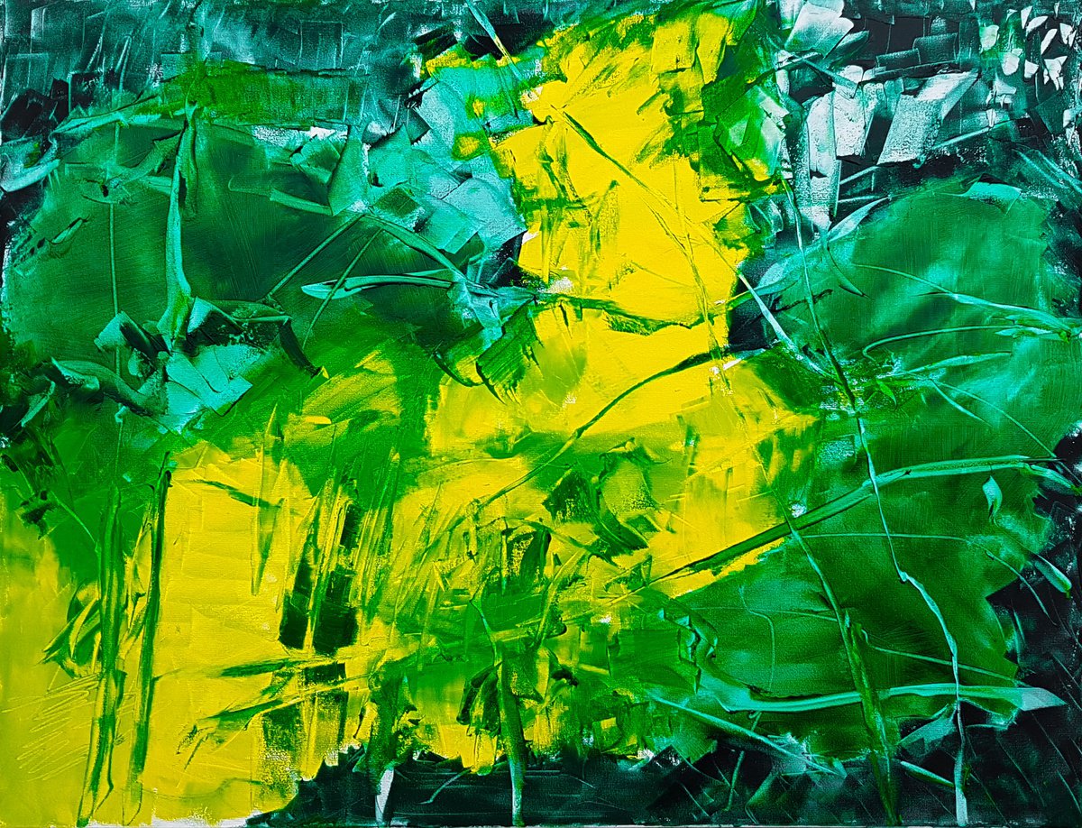 Yellow And Green By Fabienne Monestier, 26 X 20, Artwork For Sale On Artfinder
