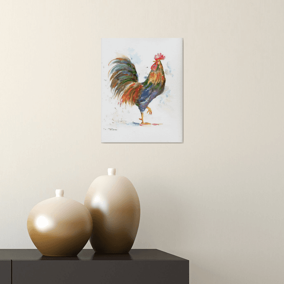 Rooster standing Proud