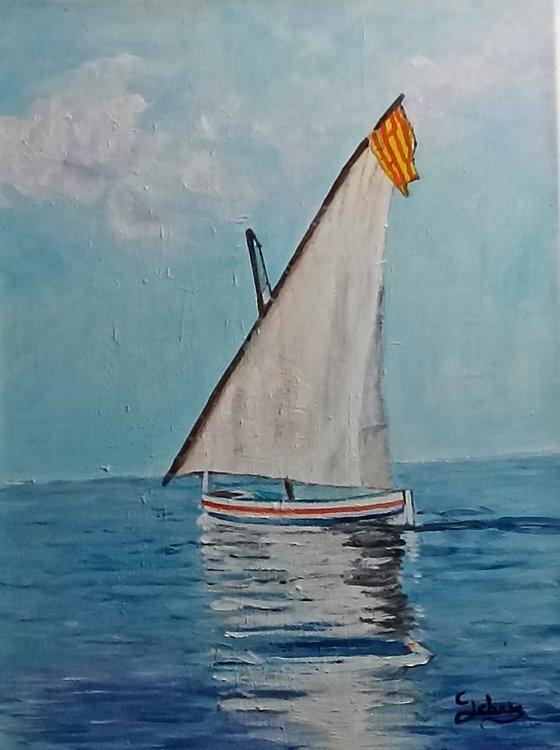 Boat, sea and reflections