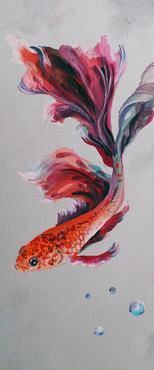 Fish on silver by Delnara El