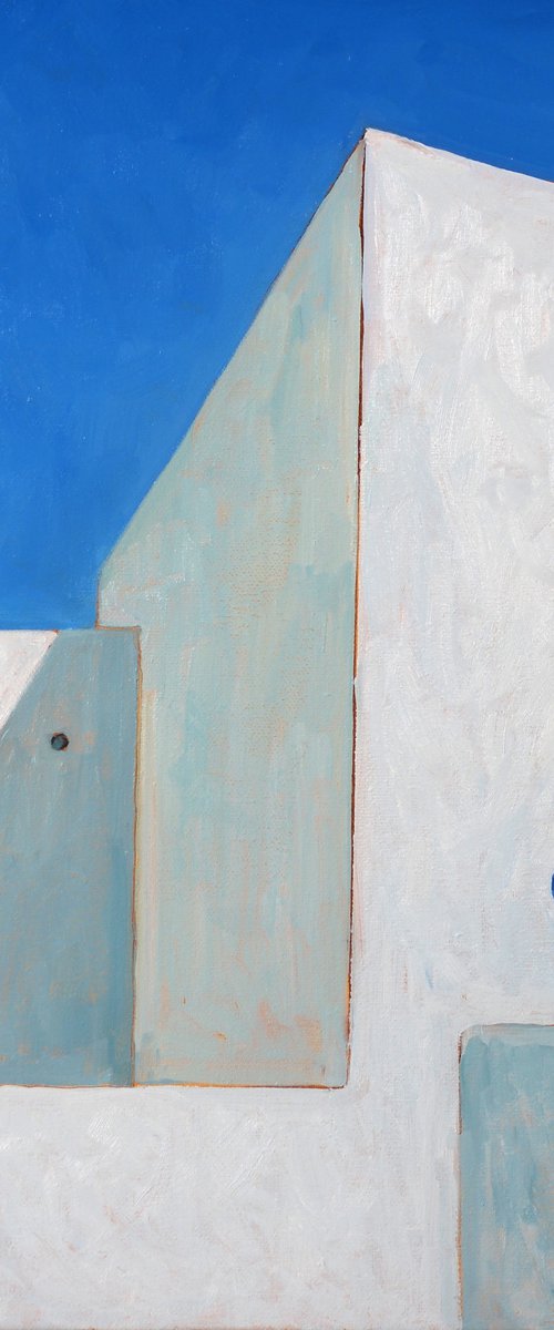 Greece geometry. White and blue #1 by Alfia Koral