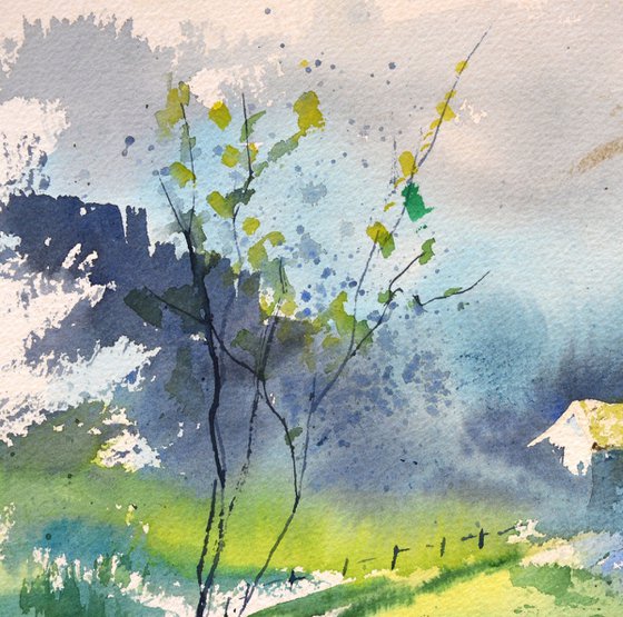 Green grass -watercolor