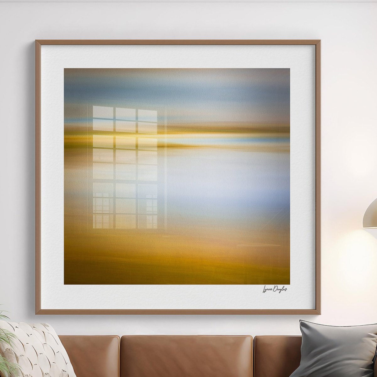 Abstract Landscape Photograph By Lynne Douglas, 36 X 36", Harvest Gold, Orkney, Original Artwork