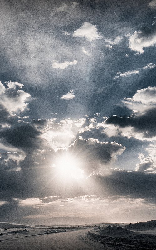 Monsoon Clouds, White Sands by Heike Bohnstengel