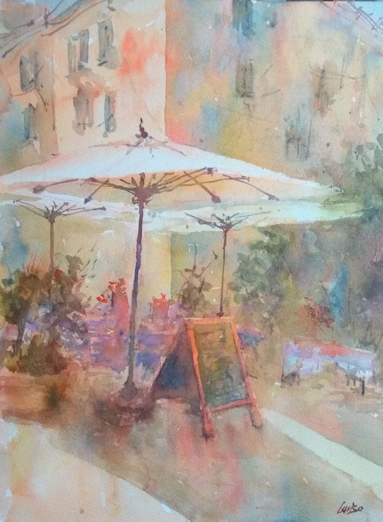 Peaceful afternoon | Alghero, Sardinia | Original watercolor painting