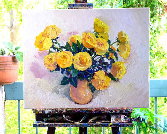 Yellow Roses in the Vase