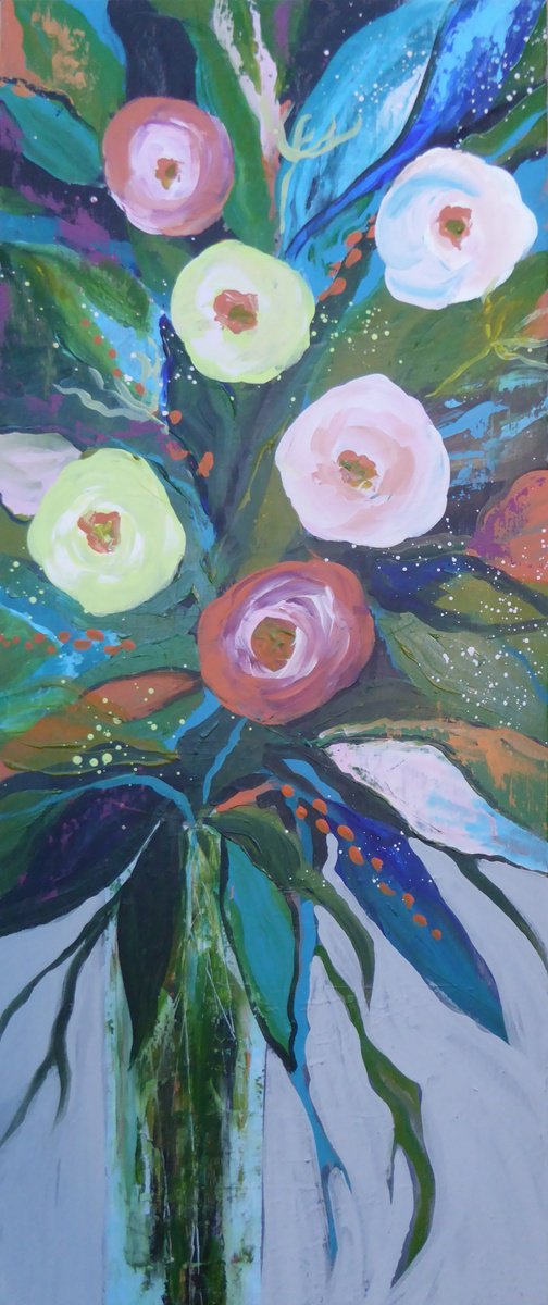 Blooming Marvellous By Elaine Allender, 10 X 24, Artwork For Sale On Artfinder