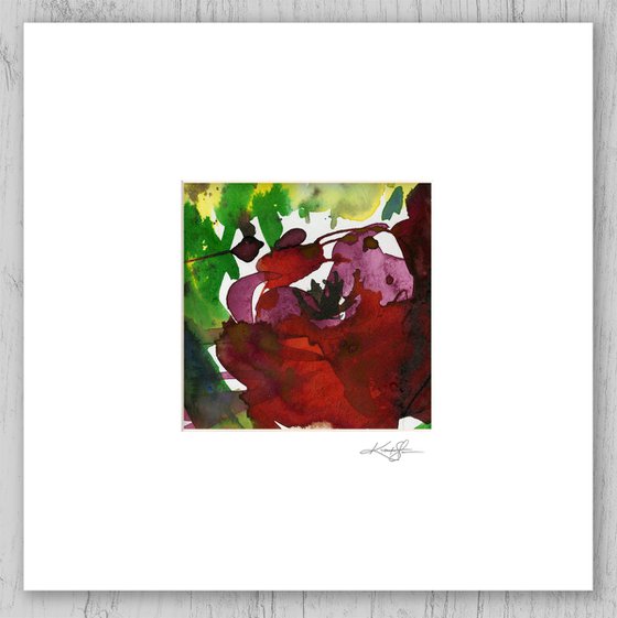 Abstract Florals Collection 10 - 3 Flower Paintings in mats by Kathy Morton Stanion