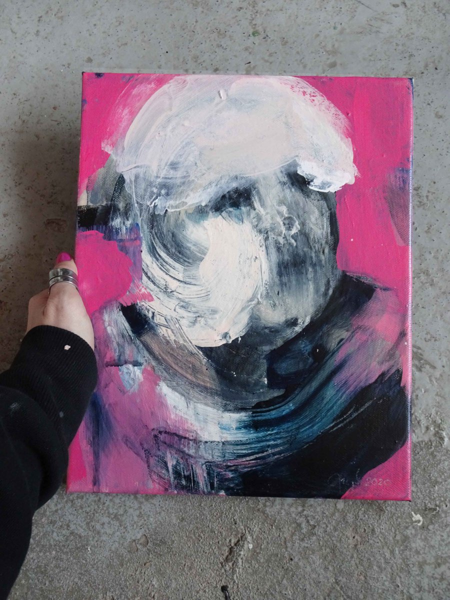 Expressive Portrait Acrylic Painting By Cynthia Gregorova, 9 X 12, Better Dressed, Original Artwork