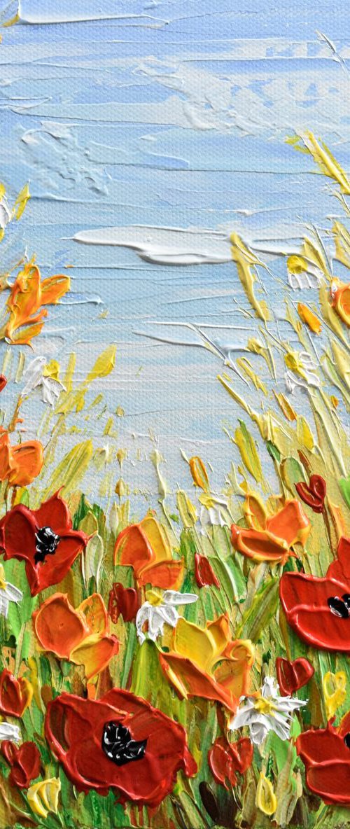 Autumn Poppies and Daisies by Olga Tkachyk