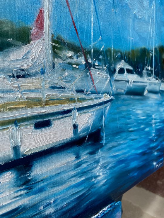 "Harbour"original oil painting by Artem Grunyka