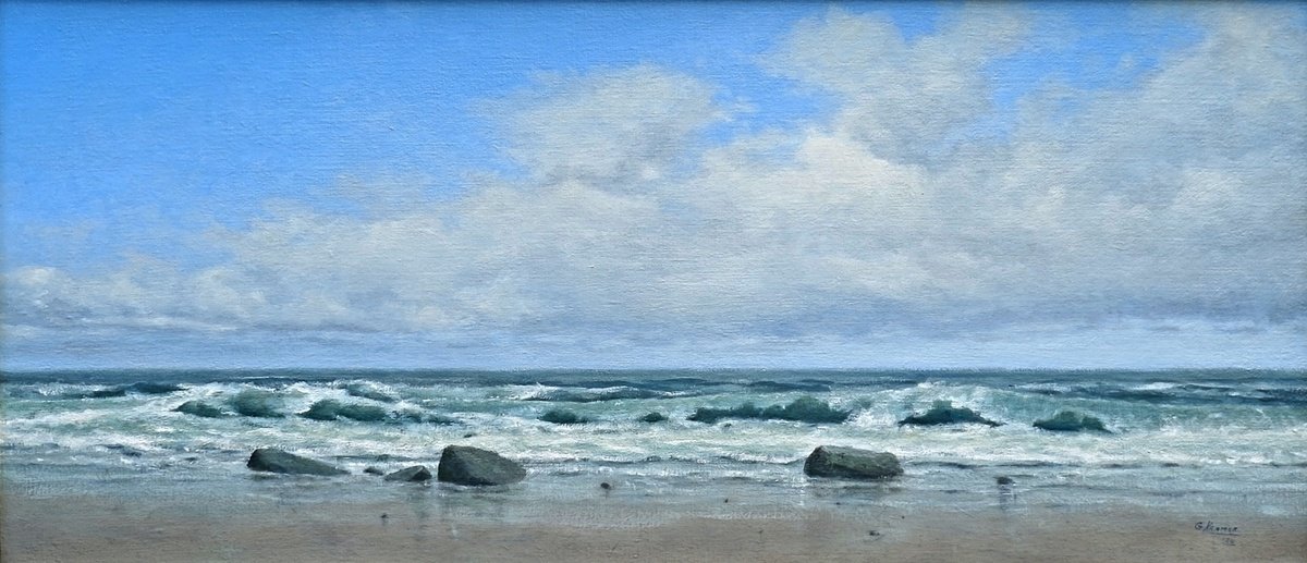 The Noord Sea Beach By Gerard Kramer, 35 X 16, Artwork For Sale On Artfinder