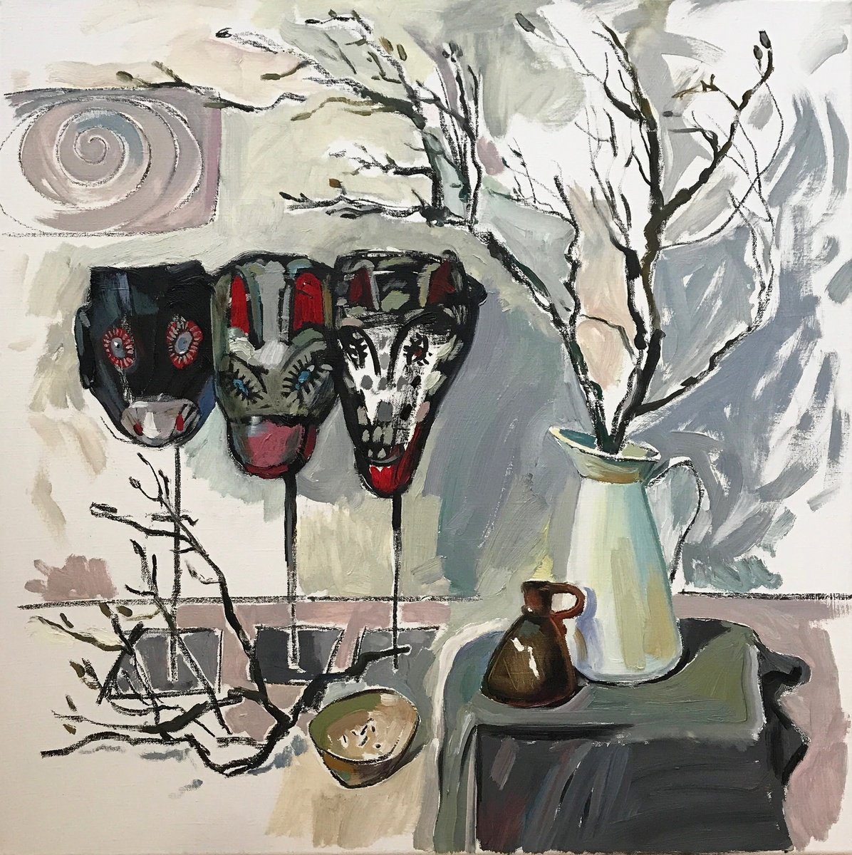 Still Life With Masks By Natalia Matveeva, 31 X 31, Artwork For Sale On Artfinder