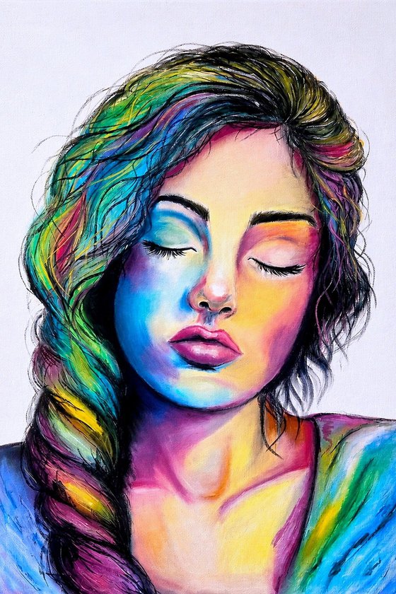 Inner Silence- Colourful Female Portrait