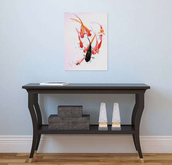 Feng Shui Koi wall art, 9 Koi fish