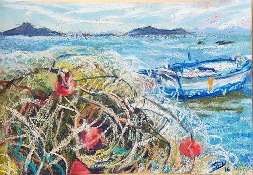 Nets and fishing boats by Silvia Flores Vitiello