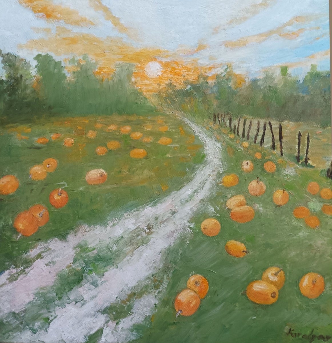 Path through the pumpkin field by Maria Karalyos