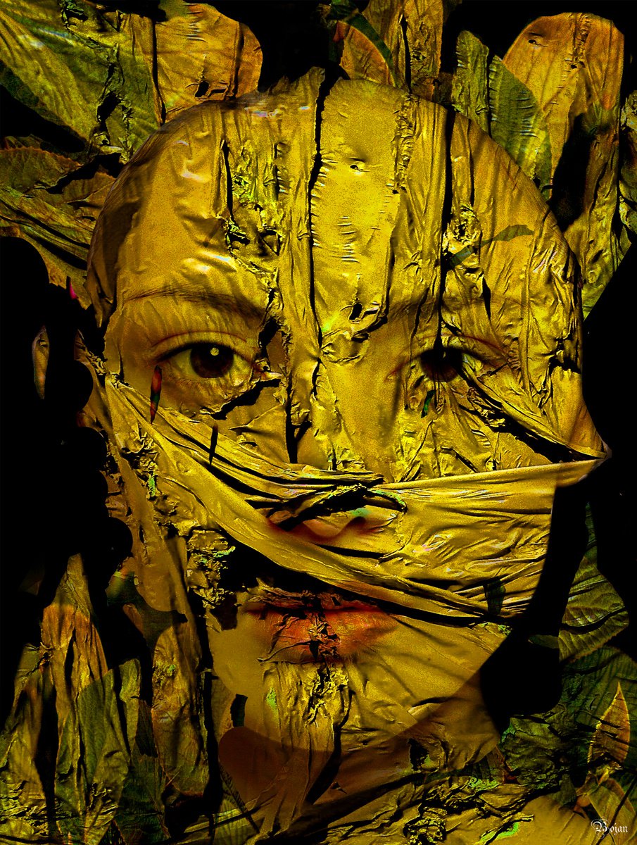 Illustrative Portrait Photograph By Bojan Jevtic, 32 X 43, Golden Forest, Original Artwork