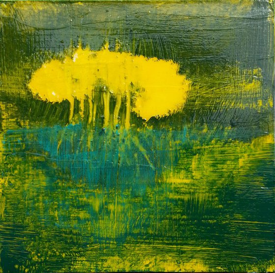 The yellow trees - landscape - miniature