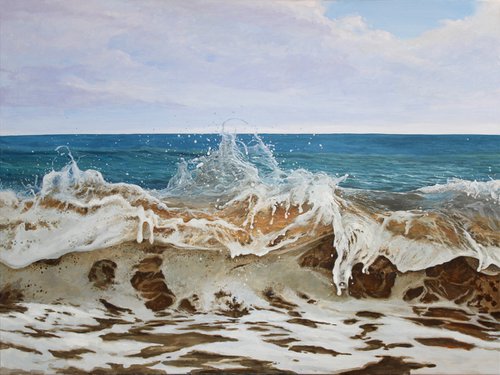 Wave. Splashes. 120x90 by Linar Ganeev