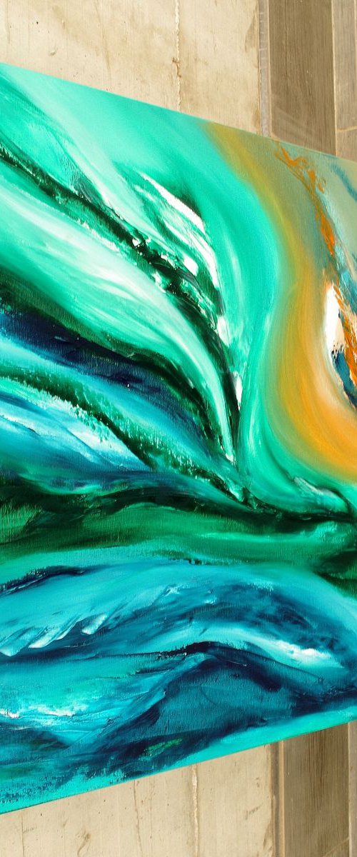 Life's flux, 100x70 cm, Deep edge, LARGE XL, Original abstract painting, oil on canvas by Davide De Palma