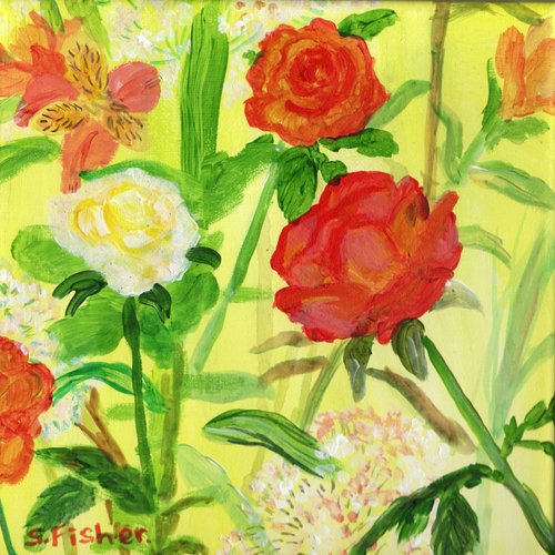 roses and alstromeria by Sandra Fisher