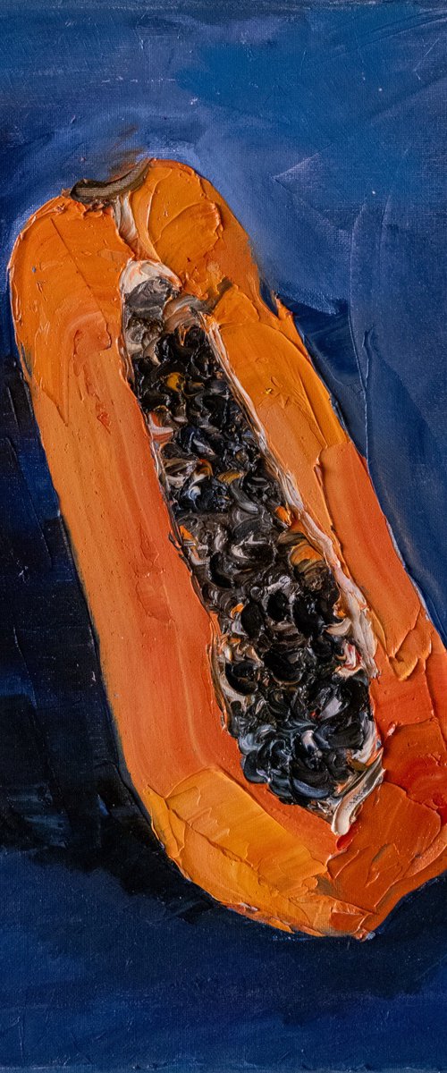 Papaya Impasto Oil Painting by Mily Art