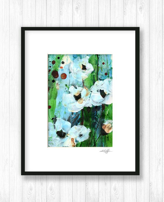 Abstract Floral Collection 5 - 3 Flower Paintings in mats by Kathy Morton Stanion