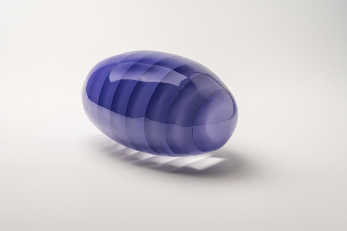 Abstract Sculpture By George Tilelis, 6 X 8, Shingle Purple, Original Artwork