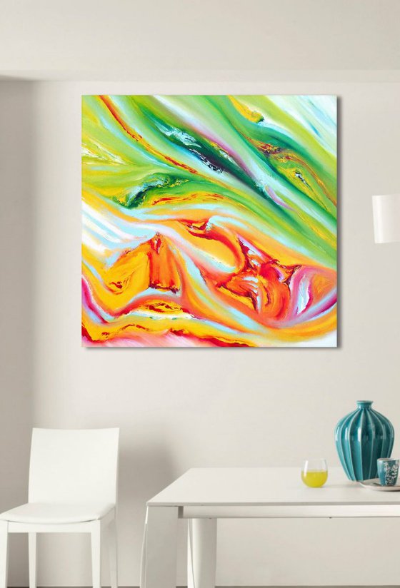 In exchange for the time - 60x60 cm, Original abstract painting, oil on canvas