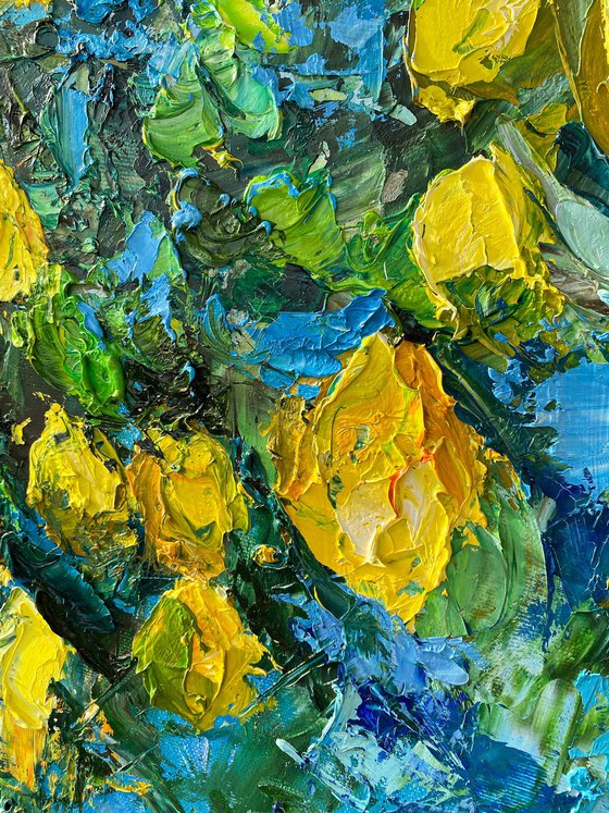 Lemon Tree Impasto Oil Art