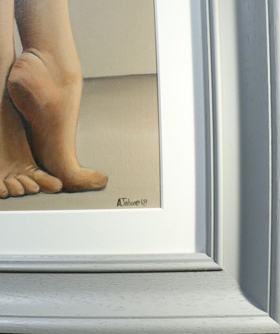 Ballet Feet, On Pointe Painting, Ballerina, Dance, Framed and Ready to Hang, Feet on Tip-Toes