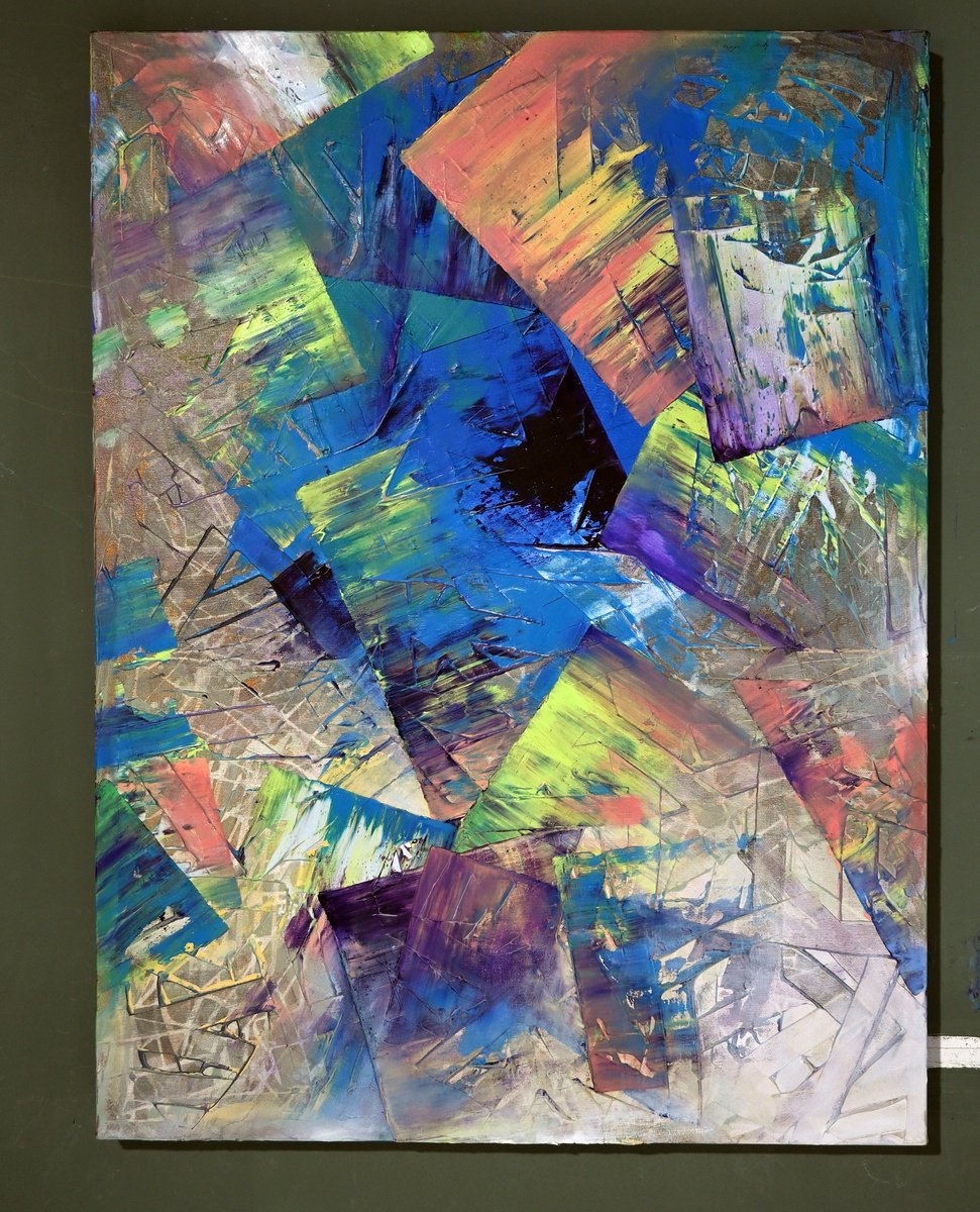 Organic Abstract Painting By Giuseppe Pastore, 24 X 31, Calma, Original Artwork