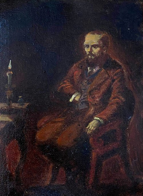 Dostoevsky at the table by Oleg and Alexander Litvinov