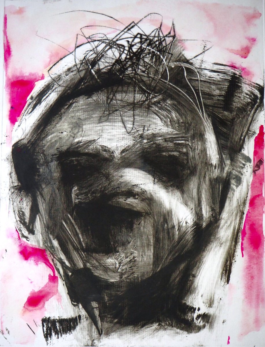 Expressive Portrait Limited Edition Print By Cynthia Gregorova, 8 X 12, Labyrinth Iv, Original Artwork