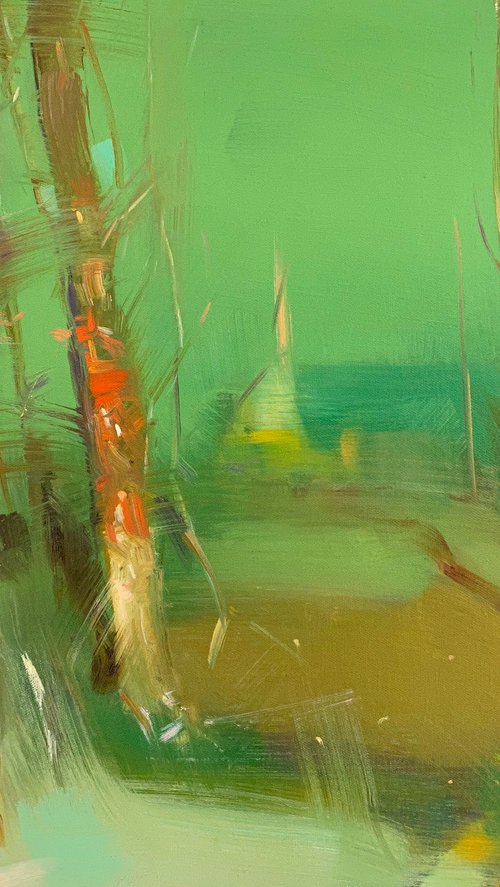 Summer Trees, Original oil painting, Handmade artwork, One of a kind by Vahe Yeremyan