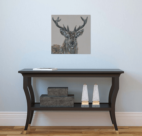 'Hello Deer' Deer Stag Original Painting