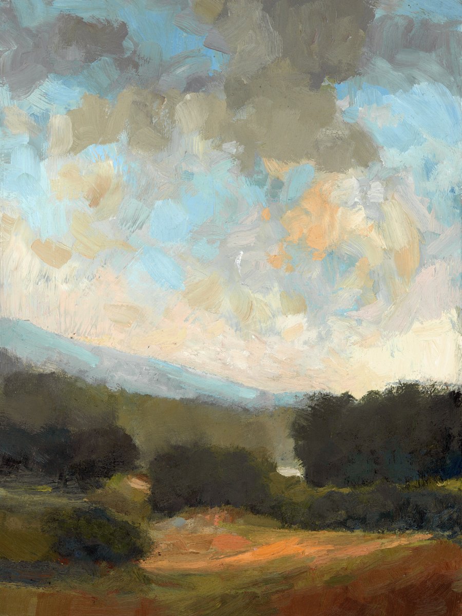 Abstract Landscape Oil Painting By Dena Adams, 12 X 16, For Now, Original Artwork