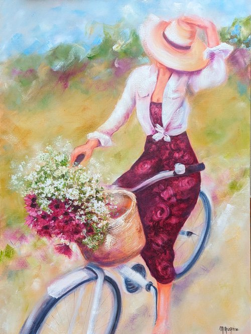 Elegant on a bicycle by Martine Grégoire