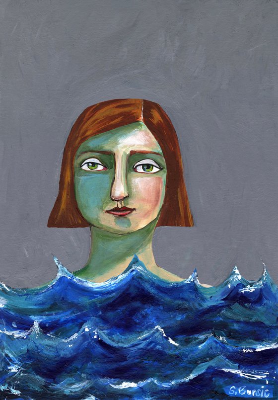 Swimming Girl 3 - I go into the ocean to loose my mind and to find my soul.