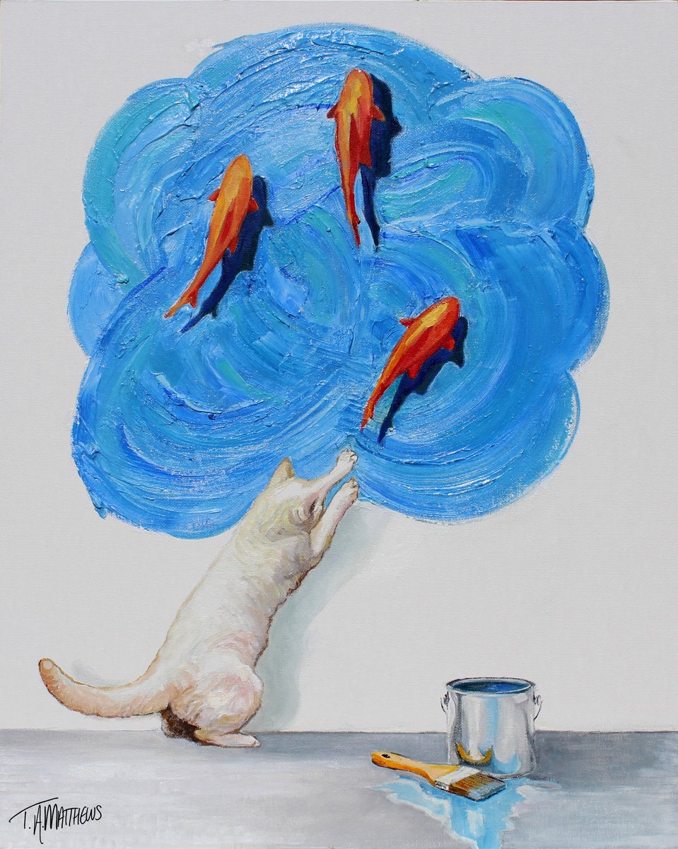 Impressionistic Animal Oil Painting By Timothy Adam Matthews, 16 X 20", Gallery Cat #6, Original Artwork