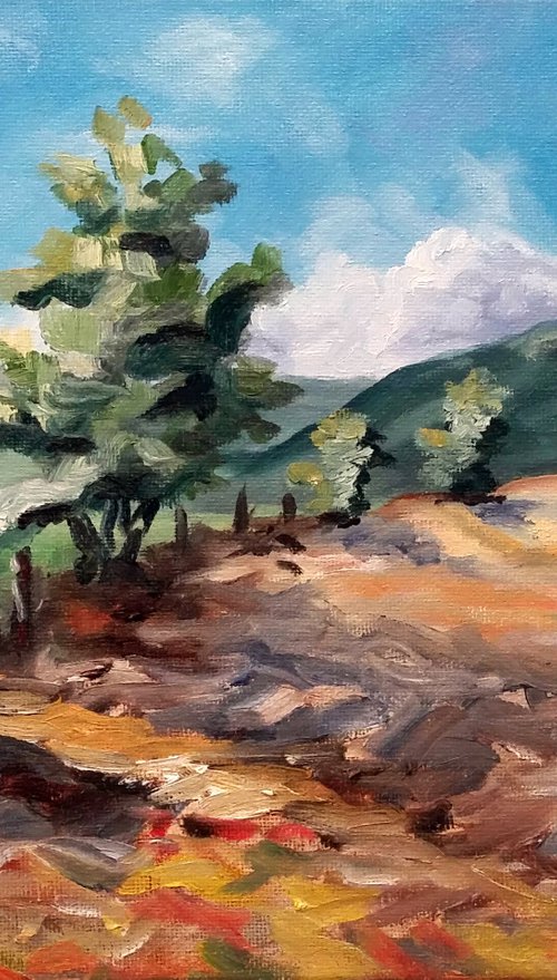"Cinnamon Fields" - Landscape - Fall Colors by Katrina Case