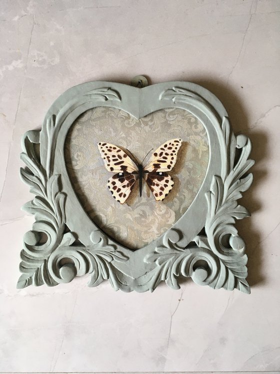Butterfly in Blue Heart