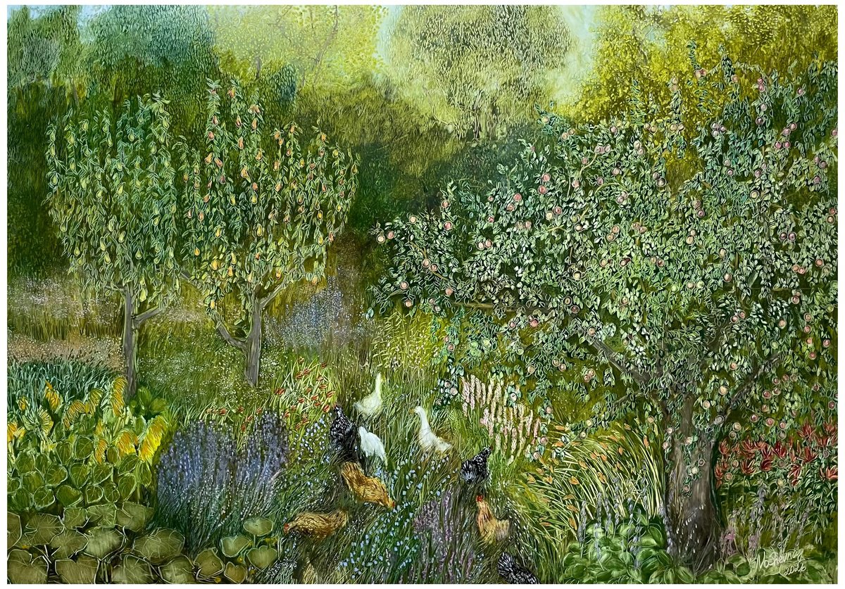 Oil Painting , The Garden By Maija Nochevnaya, 28 X 20, Artwork For Sale On Artfinder