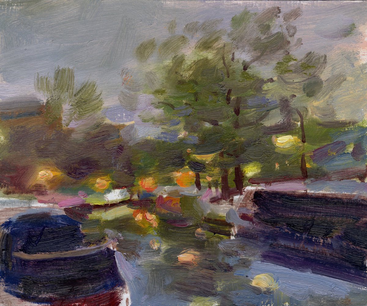 Evening - Oil On Cardboard By Anastasia Borodina, 7 X 6, Artwork For Sale On Artfinder