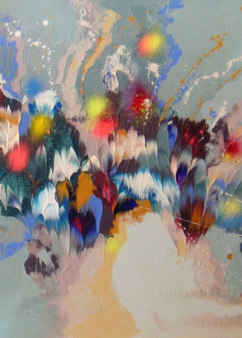 "Morning Flower Melodies", LARGE Painting by Irini Karpikioti
