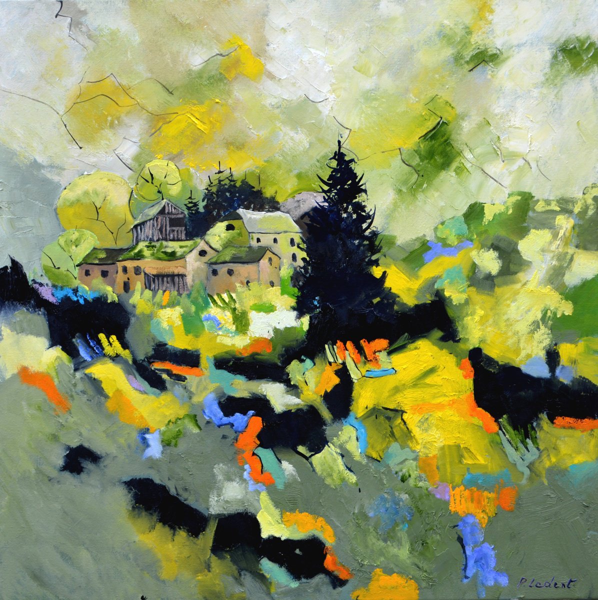 A Peaceful Village - 8823 By Pol Henry Ledent, 31 X 31, Artwork For Sale On Artfinder