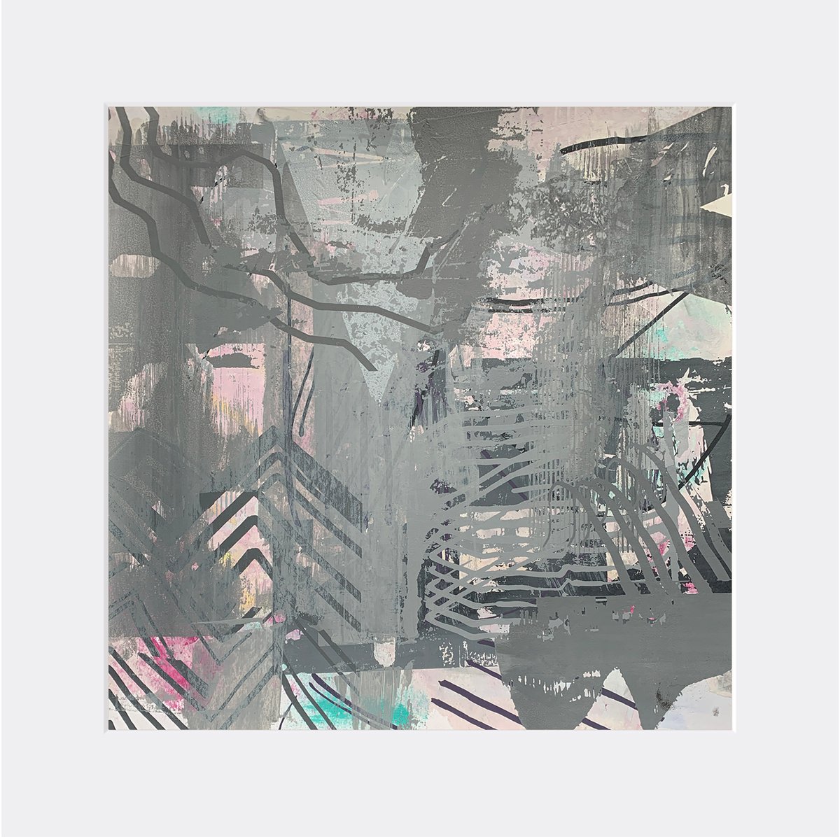 Abstract Painting By The Most Active, 15 X 15", Broken Memories, Original Artwork