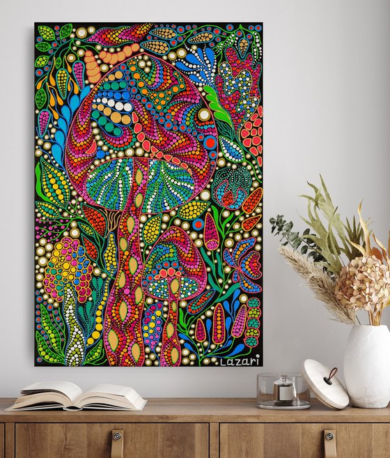Psychedelic Mushroom Garden
